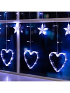 УЦЕНКА Гирлянда «Бахрома», 2.4×0.9 м, с насадками «Сердце», 186 LED, 220 В, 8 режимов, свечение белое - Фото 9