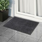Коврик придверный влаговпитывающий ребристый «Барьер», 60×90 см, цвет серый - Фото 1