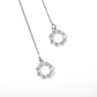 Серьги с жемчугом «Цепочки» кольцо и бусина, цвет белый в серебре, шар №10 - фото 6259998
