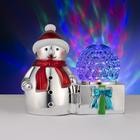 Световой прибор «Снеговик с шаром» 10 см, свечение RGB, 220 В - Фото 1