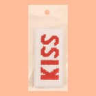 Термоаппликация «Kiss», с пайетками, 7 × 3,3 см, цвет белый/красный - Фото 3