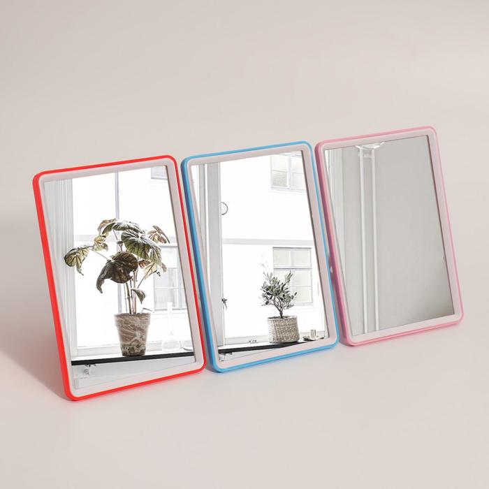 Зеркало настольное, на подставке, зеркальная поверхность 10,5 × 15,5 см, цвет МИКС - Фото 1