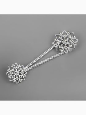 Декоративная застёжка, d = 2,4/3,1 см, цвет серебряный