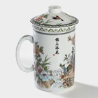 Кружка ситом «Цветы», 300 мл, керамика, белая - Фото 2