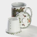 Кружка ситом «Цветы», 300 мл, керамика, белая - Фото 4