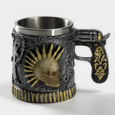 Кружка «Панк.Череп. Хэллоуин», 400 мл, нержавеющая сталь, серебристая