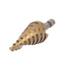 Сверло ступенчатое ТУНДРА ПРОФИ, HSS, TiN, спиральный профиль, шестигран. хвостовик, 4-20 мм - Фото 1