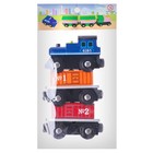 Детская игрушка для железной дороги «Паровоз и 2 вагона» 2.5×8×19 см - Фото 4