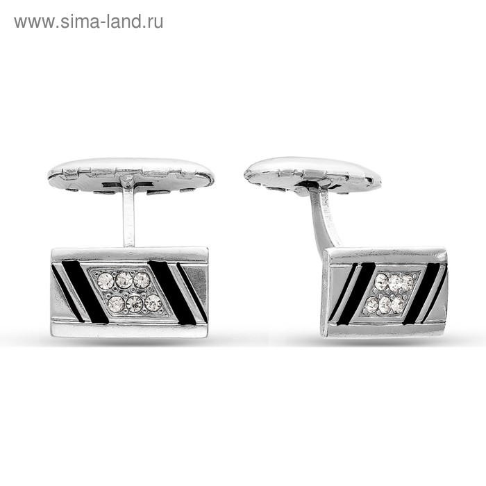 Запонки «Линии», посеребрение - Фото 1