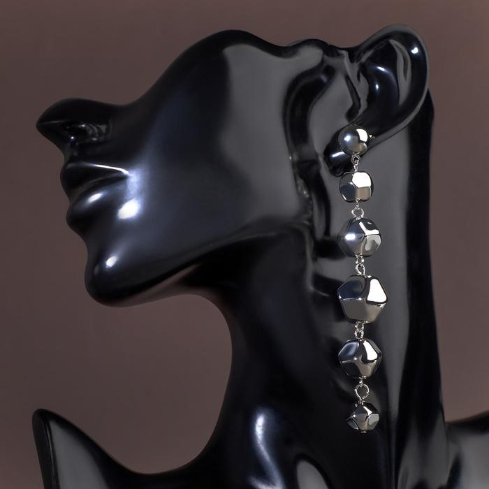 Серьги висячие «Карамель», цвет серебро - Фото 1