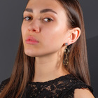 Серьги со стразами "Взаимность" три кольца, цвет белый в золоте - фото 24495510