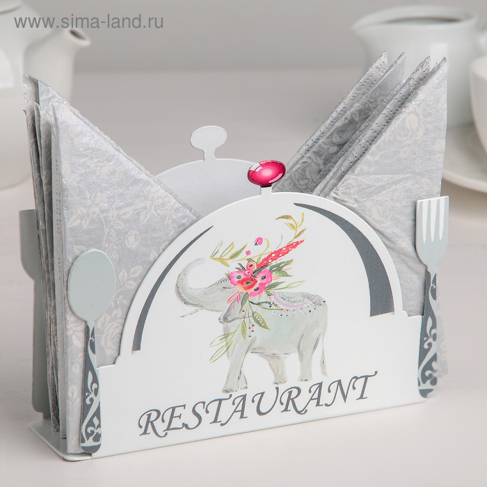 Салфетница «Цейлон», 15×4,2×10,3 см, цвет белый - Фото 1