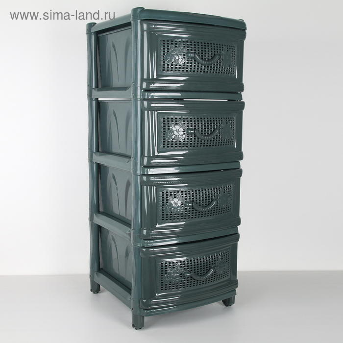 Комод 4-х секционный "Эконом", цвет графит - Фото 1