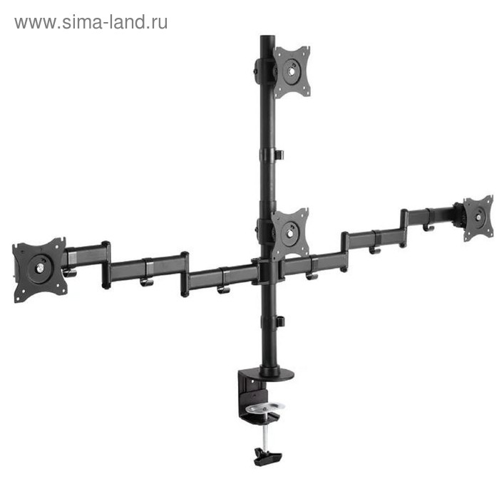 Кронштейн ARM Media LCD-T16,для 4-х мониторов,наклонно-поворотный,15"-32",до 4х10 кг,черный - Фото 1