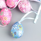 Подвесное украшение пасхальное «Яйцо: полянка», набор 12 шт., яйцо 3×4 см - Фото 2