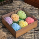 Пасхальный декор для творчества «Яйцо посыпка бабочки в травке», набор 6 шт., яйцо, 5×7 см - Фото 3