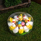 Сувенир пасхальный "Цыплята на травке с гнездом и яичками" набор  шт 12 4,5х14х14 см - Фото 3