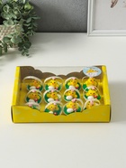 Фигурка пасхальная «Цыпа с яичком в корзинке с мухомором», набор 12 шт., 5×5×5 см 4559978