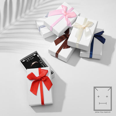 Коробочка подарочная под набор «Бантик» минимализм, 5×8 (размер полезной части 4.9×7.8 см), МИКС, вставка чёрная