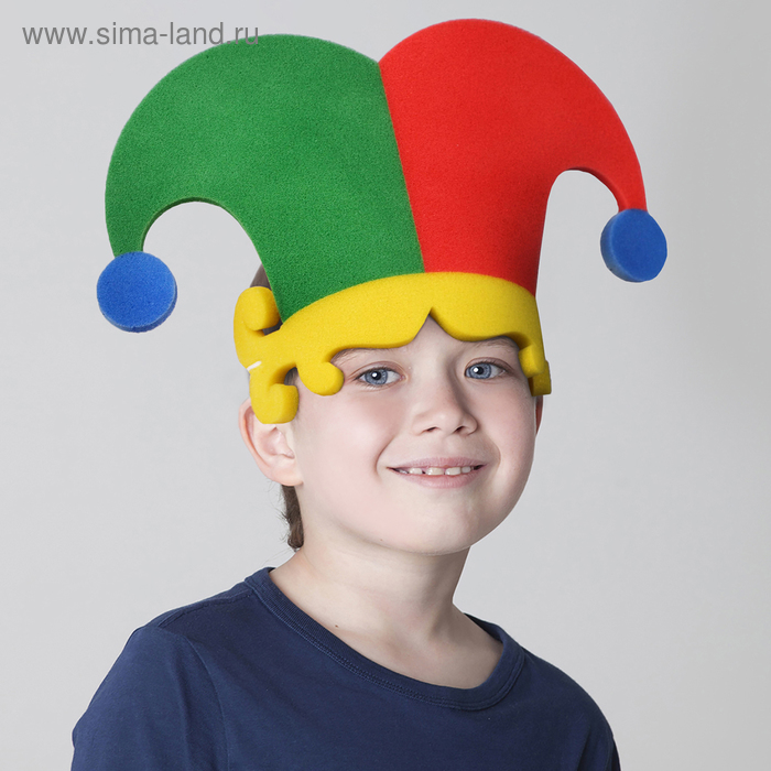Карнавальная маска «Колпак скоморох», на резинке, поролон - Фото 1