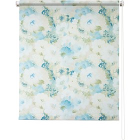 Рулонная штора «Пионы», 80 х 175 см, цвет голубой