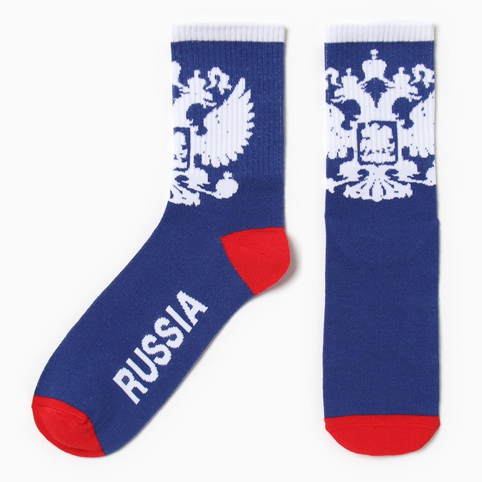 Носки мужские "Russia" размер  41-44 (27-29 см), синий - Фото 1