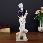 Сувенир керамика "Леди со скрипкой и собакой" 30х10х9,5 см - фото 3000991