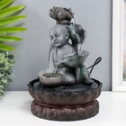 Фонтан настольный с подсветкой «Маленький будда с лотосом», от сети, серый, 29×20×20 см - Фото 3