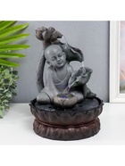 Фонтан настольный с подсветкой «Маленький будда с лотосом», от сети, серый, 29×20×20 см - Фото 4