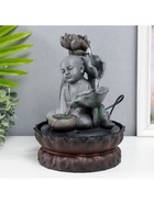 Фонтан настольный с подсветкой «Маленький будда с лотосом», от сети, серый, 29×20×20 см - Фото 6