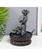 Фонтан настольный с подсветкой «Маленький будда с лотосом», от сети, серый, 29×20×20 см - Фото 7