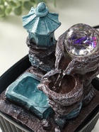 Фонтан настольный с подсветкой «Китайский дом на скале», 18.5×13×13 см - фото 5042874