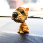 Собака на панель авто, качающая головой, ирландский терьер - фото 320613360