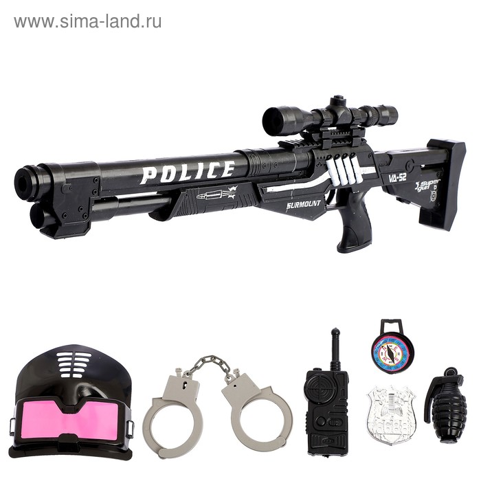 Набор полицейского «Снайпер», 7 предметов, в пакете - Фото 1