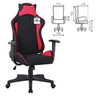Кресло игровое BRABIX "GT Racer GM-101", подушка, ткань, черное/красное - фото 108408740