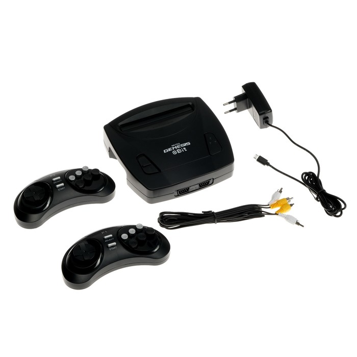 Игровая приставка Retro Genesis 8 Bit Wireless, AV кабель, 2 беспр. джойст., 300 игр, черная