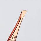 Пинцет скошенный, узкий, 9 см, цвет розовое золото - Фото 4