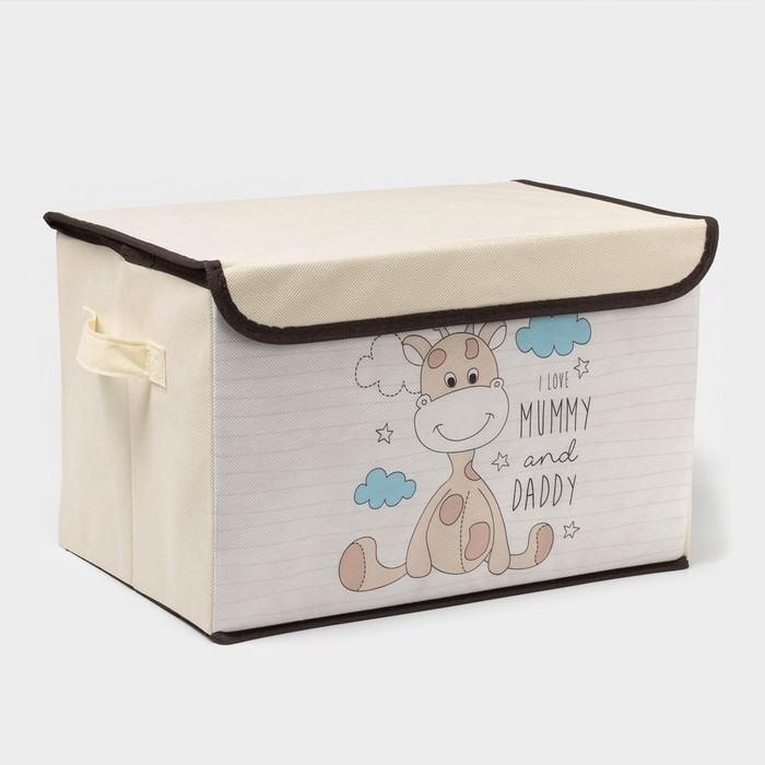 Короб стеллажный для хранения с крышкой «Жирафик», 38×25×24 см - Фото 1