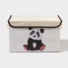 Короб стеллажный для хранения с крышкой «Малыш панда», 38×25×24 см - Фото 2