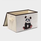 Короб стеллажный для хранения с крышкой «Малыш панда», 38×25×24 см - Фото 3