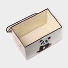 Короб стеллажный для хранения с крышкой «Малыш панда», 38×25×24 см - Фото 4