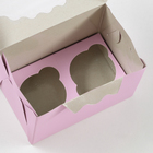 Коробка на 2 капкейка, сиреневая, 10 х 16 х 10 см - Фото 3