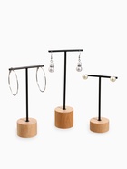 Подставка под серьги QF, Т-образная, набор 3 шт., 16, 13.5, 11.5 см, чёрная - Фото 1