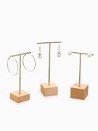 Подставка под серьги QF, Т-образная, набор 3 шт., 16, 13.5, 11.5 см, цвет золото - Фото 1