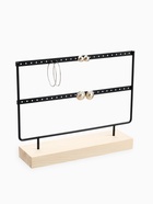 Подставка под серьги QF, 2 яруса, на 24 пары серёг, 27×7×20 см, чёрная - Фото 1