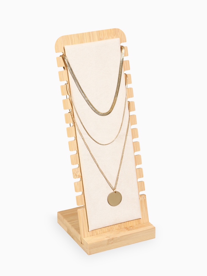 Подставка под цепочки QF, на 12 мест, 10×10×27 см, бежевая - Фото 1