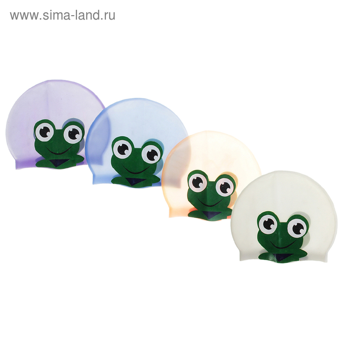 Шапочка для бассейна «Глазастый лягушонок» детская, цвет МИКС - Фото 1