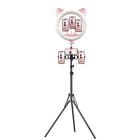 Кольцевая лампа OKIRA LED RING 408, 65 Вт, 408 светодиодов, d=49,5 см, + штатив, розовая - Фото 3
