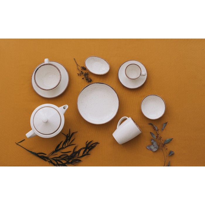 Блюдце для чайной чашки Beige, d=16 см, цвет бежевый - фото 1907062858