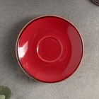Блюдце для кофейной чашки 12 см, цвет красный - Фото 1